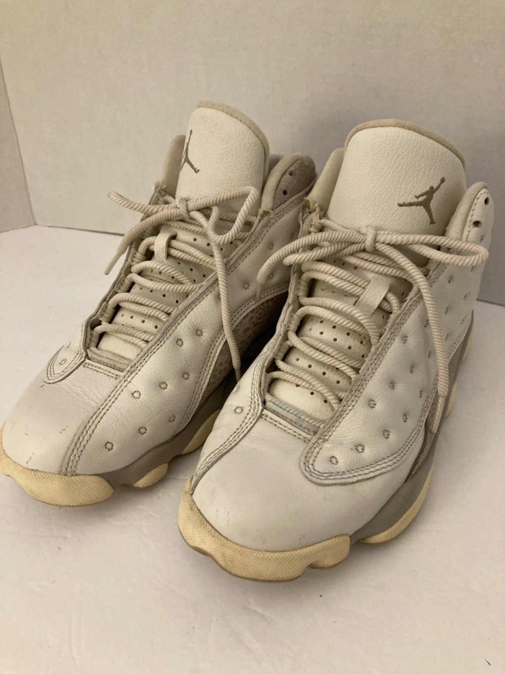 Nike Air Jordan High-Top Sneakers Phantom women size7 leather white/grey